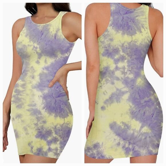 NWT TRENLIVER Women's Bodycon Tank Dresses Sexy Sleeveless Mini Club Dress - Picture 2 of 7